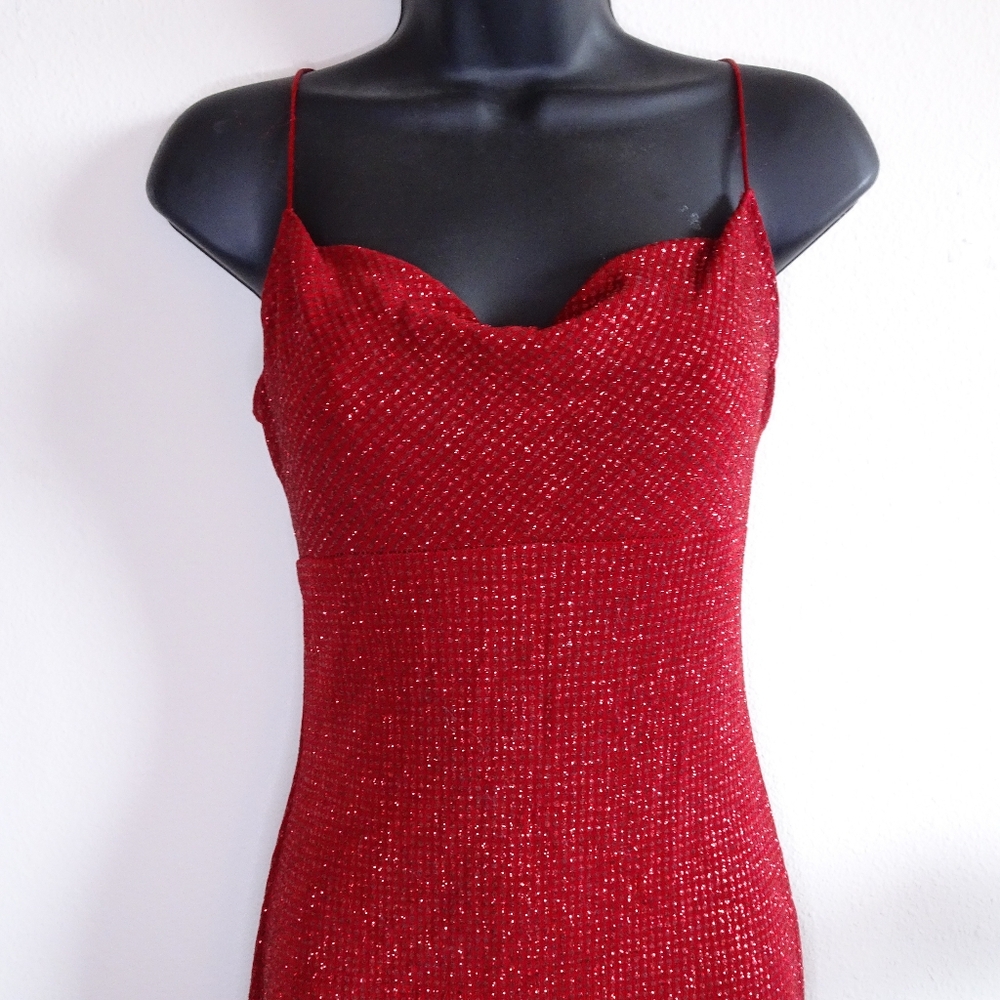 Wet Seal Sparkling Red High Low Cocktail Dress Size Small - Picture 2 of 6